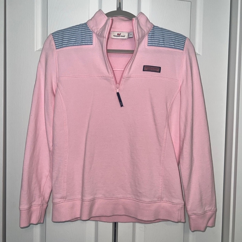 Vineyard Vines Light Pink Quarter Zip Track Jacket - Small